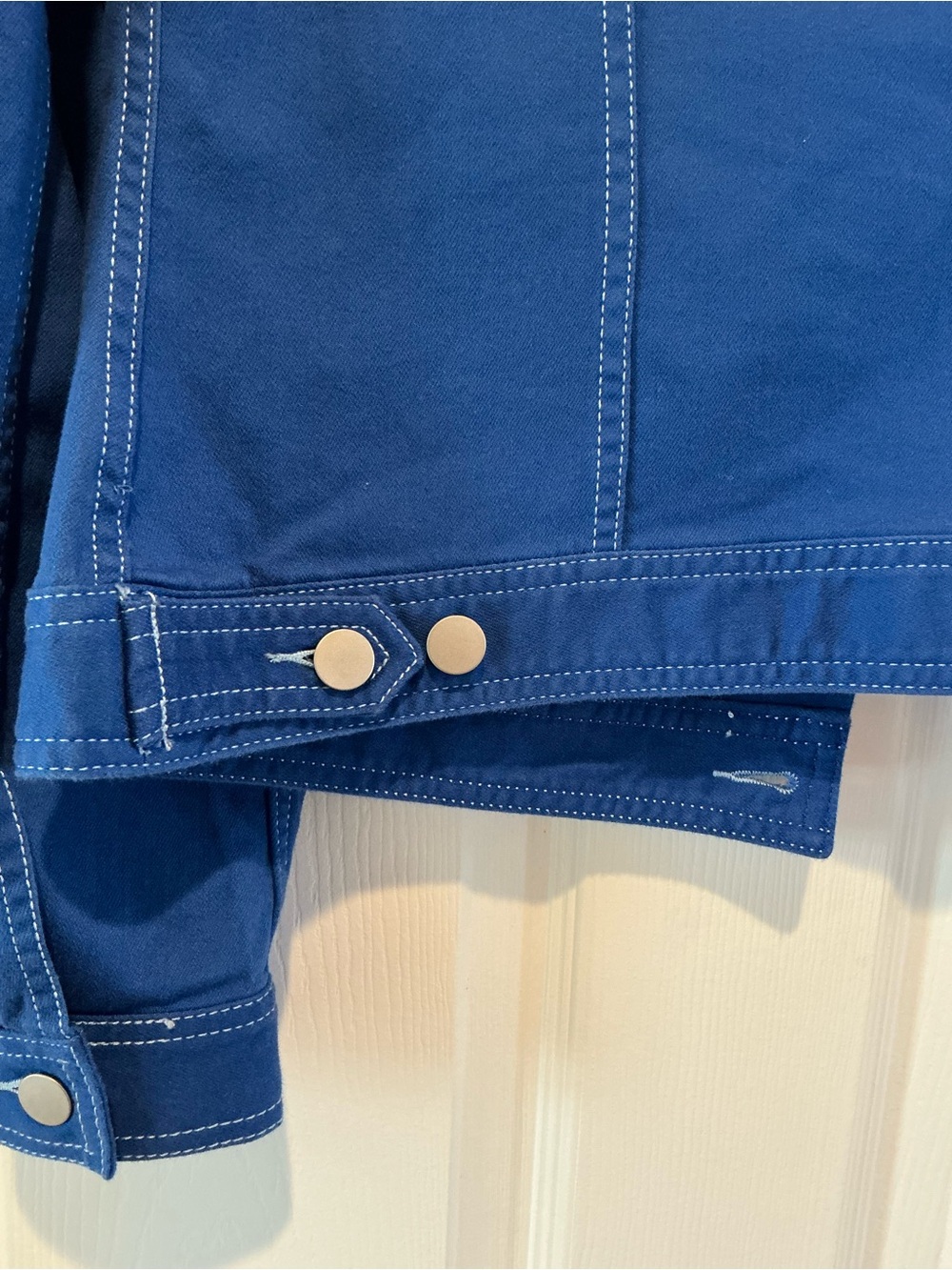 Talbots Royal Blue Cotton-Stitch Jean Jacket - Picture 3 of 12